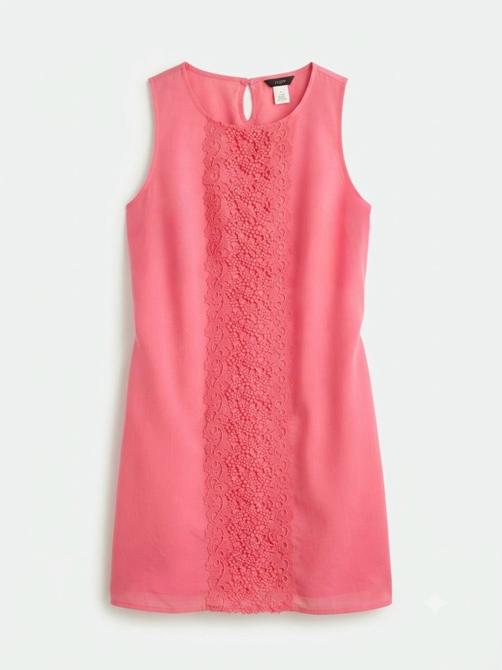 J Crew Small Coral Embroidery Panel Front Sleeveless Women’s Shift Dress